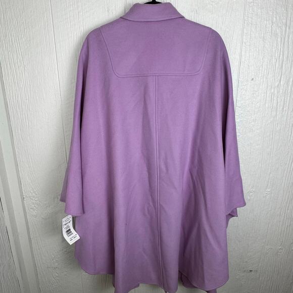 Harve Benard Wool Cape Collared Poncho Size Small Purple Vintage NWT 130146 - Picture 7 of 9